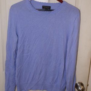 Banana Republic blue sweater with scalloped double neckline